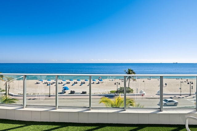 property view of water with a view of the beach