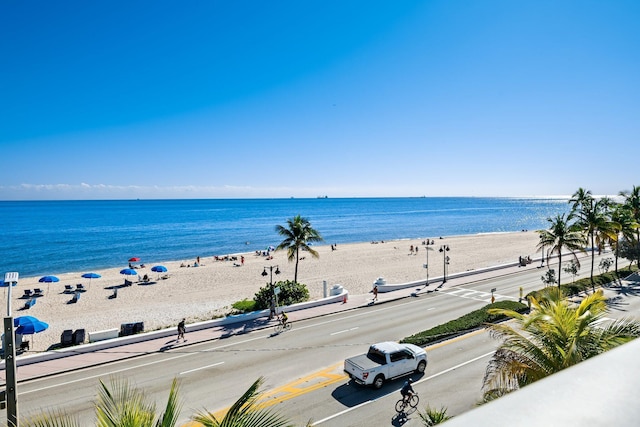 water view featuring a beach view