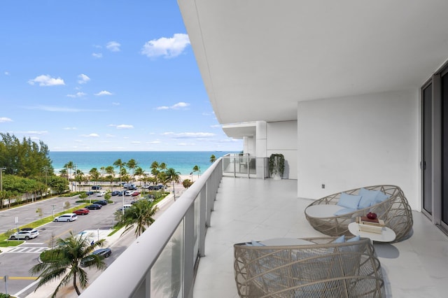 balcony with a water view