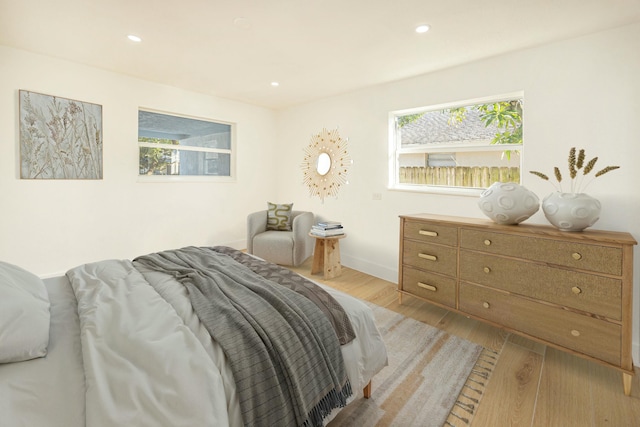 bedroom featuring light wood-type flooring