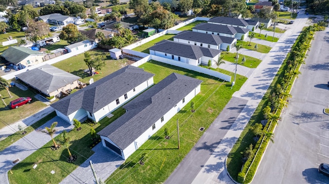 aerial view with a residential view