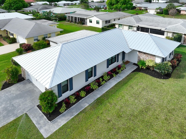 aerial view with a residential view