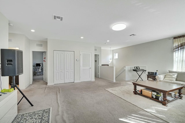 carpeted living room with plenty of natural light