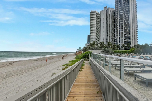 property view of water with a view of the beach