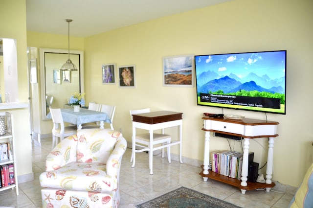 view of tiled living room