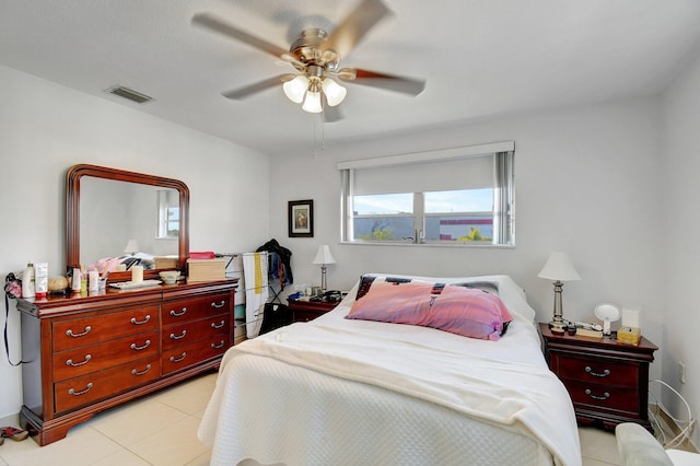 bedroom featuring ceiling fan