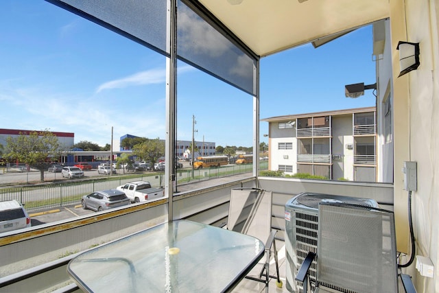 balcony featuring cooling unit