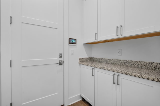 clothes washing area featuring wood-type flooring