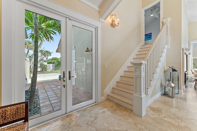 doorway to outside with french doors