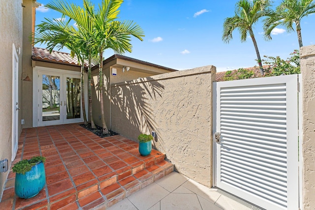 exterior space with french doors