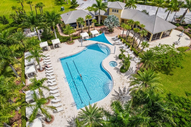 view of pool with a patio