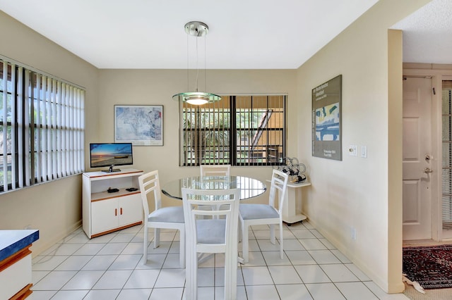 view of tiled dining room