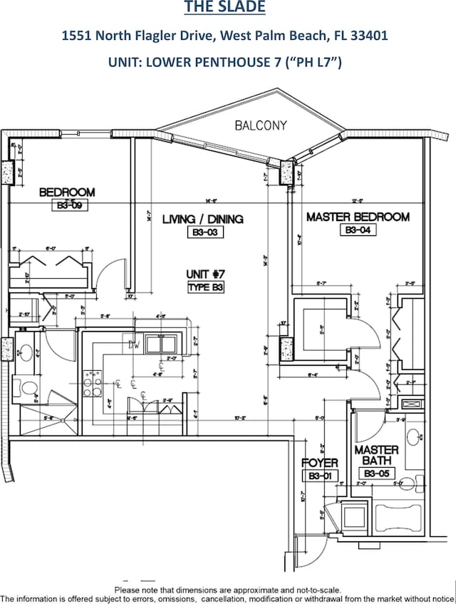 1551 N Flagler Dr Ph L7, West Palm Beach, FL 33401 - property floor plan