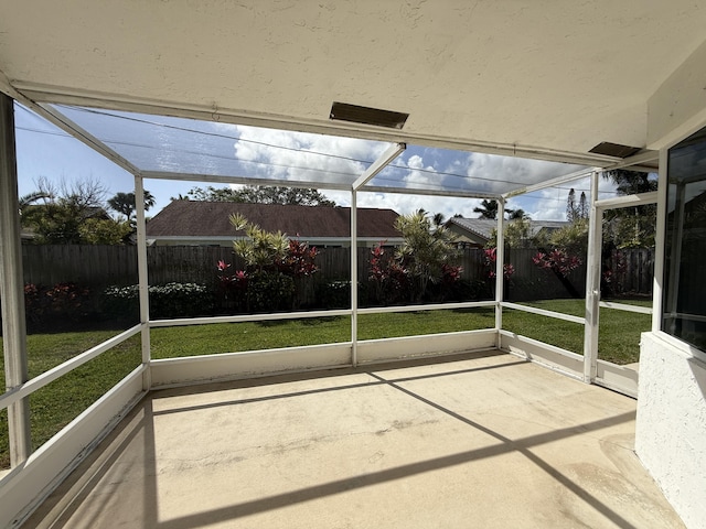 view of unfurnished sunroom