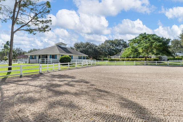 exterior space with a rural view