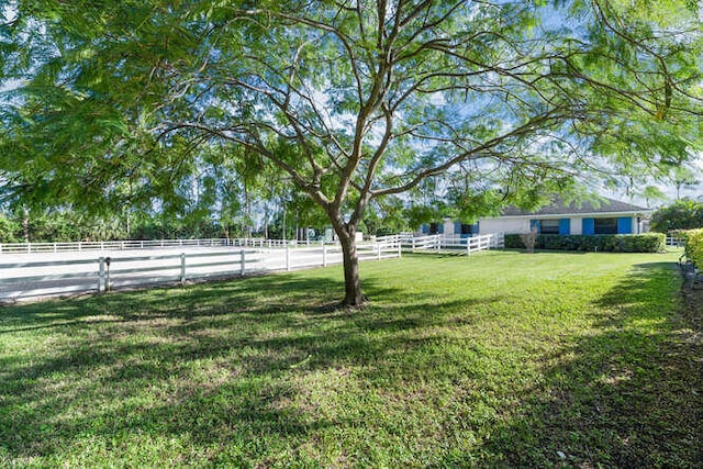 view of yard featuring a rural view