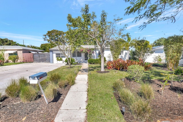 view of front of home with a front lawn