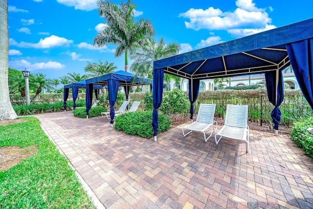 view of patio with a gazebo