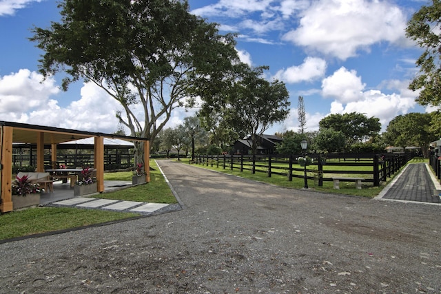 view of property's community with fence