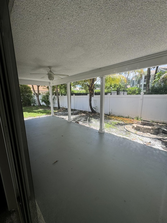 view of patio / terrace with ceiling fan