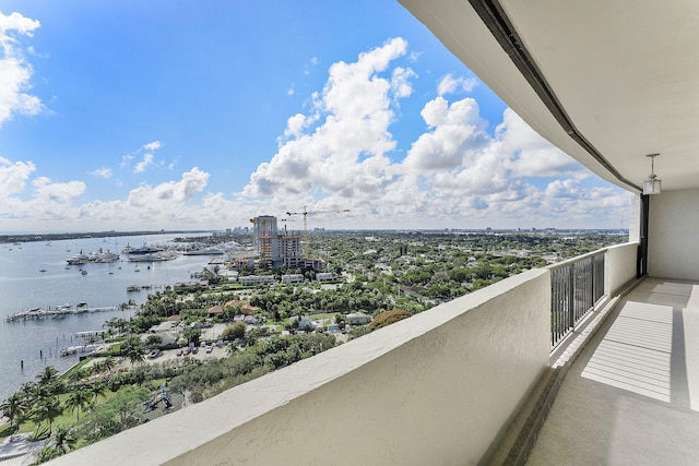 balcony with a water view