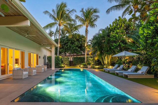 view of pool featuring a patio area