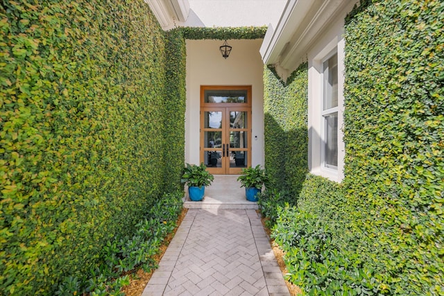 entrance to property with french doors