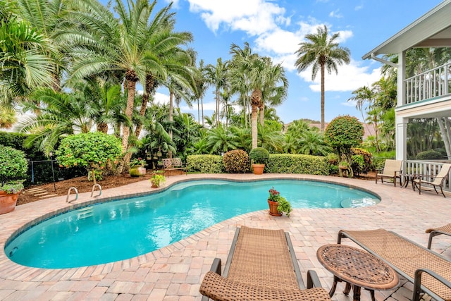 view of pool featuring a patio area