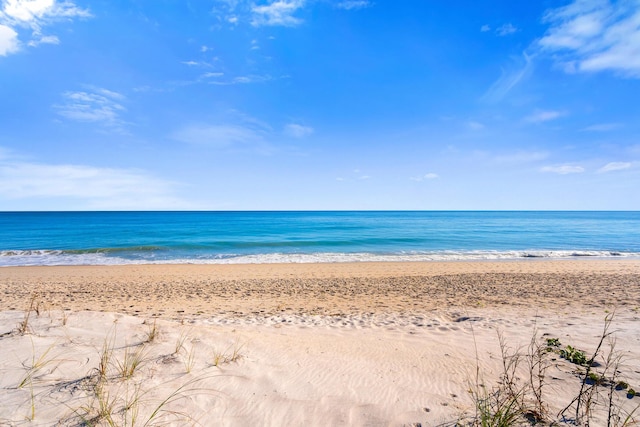 property view of water with a beach view