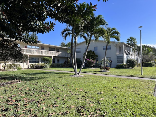 view of front of home with a front yard