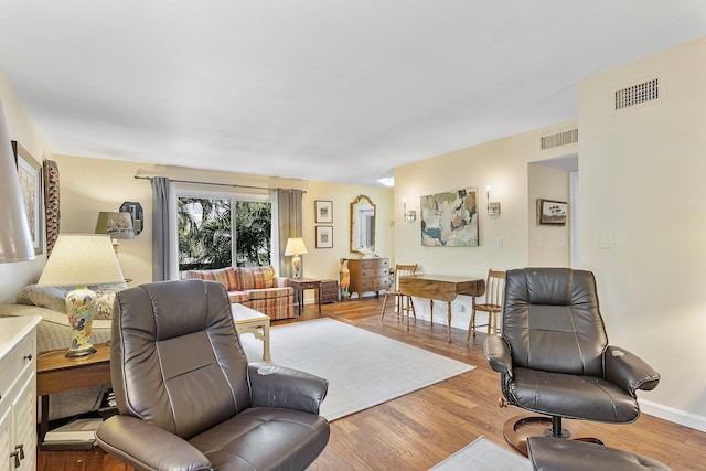 living room featuring hardwood / wood-style flooring