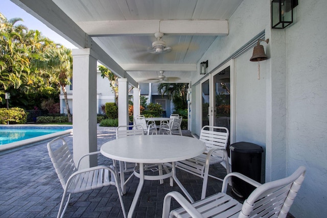 view of patio / terrace with ceiling fan