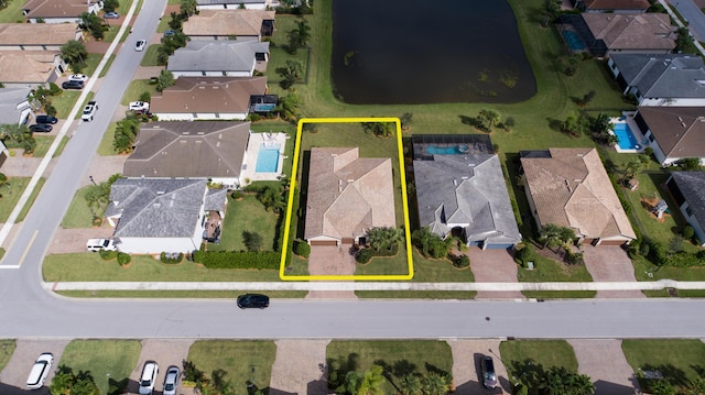 bird's eye view with a residential view