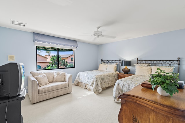 6525 Via Benita, Boca Raton, FL 33433 - carpeted bedroom with visible vents and ceiling fan