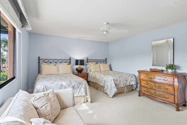 6525 Via Benita, Boca Raton, FL 33433 - bedroom with carpet flooring, multiple windows, and a ceiling fan