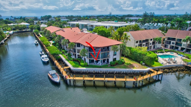 800 Andrews Ave Unit 9, Delray Beach, FL 33483 - aerial view with a water view