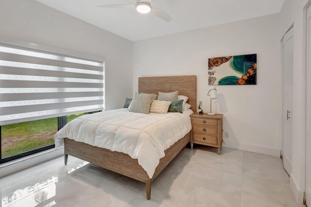 800 Andrews Ave Unit 9, Delray Beach, FL 33483 - bedroom with baseboards and a ceiling fan