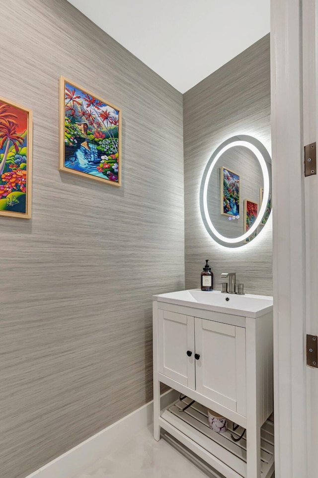 800 Andrews Ave Unit 9, Delray Beach, FL 33483 - bathroom featuring tile walls and vanity