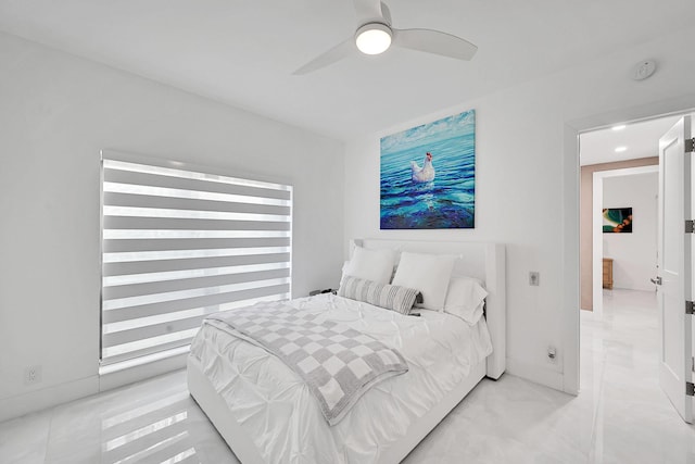 800 Andrews Ave Unit 9, Delray Beach, FL 33483 - bedroom with marble finish floor and a ceiling fan