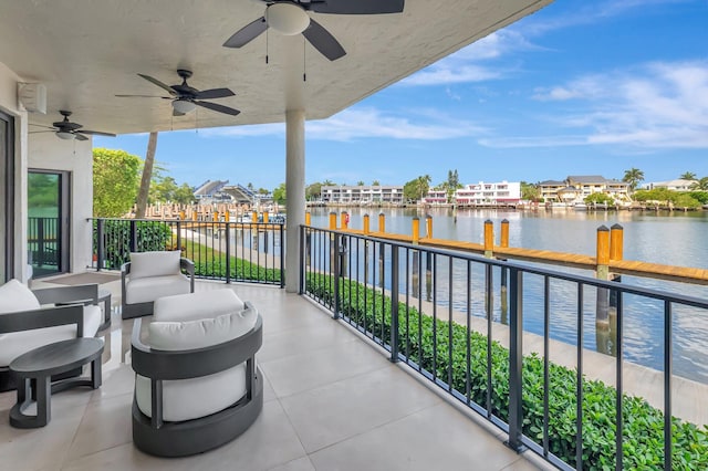 800 Andrews Ave Unit 9, Delray Beach, FL 33483 - balcony with a water view and ceiling fan