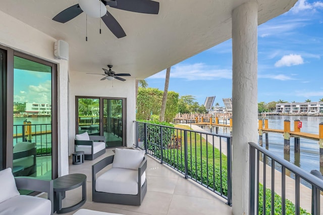 800 Andrews Ave Unit 9, Delray Beach, FL 33483 - balcony with ceiling fan and a water view