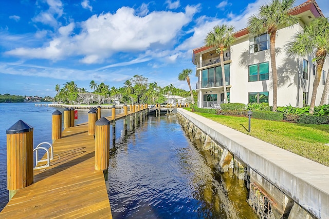 800 Andrews Ave Unit 9, Delray Beach, FL 33483 - dock area with a yard and a water view