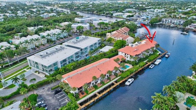 800 Andrews Ave Unit 9, Delray Beach, FL 33483 - bird's eye view with a water view