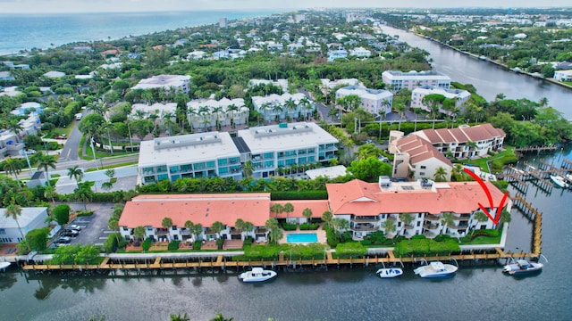 800 Andrews Ave Unit 9, Delray Beach, FL 33483 - birds eye view of property featuring a water view