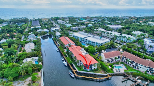 800 Andrews Ave Unit 9, Delray Beach, FL 33483 - drone / aerial view with a water view