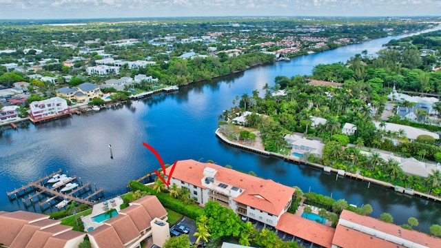 800 Andrews Ave Unit 9, Delray Beach, FL 33483 - aerial view with a water view and a residential view