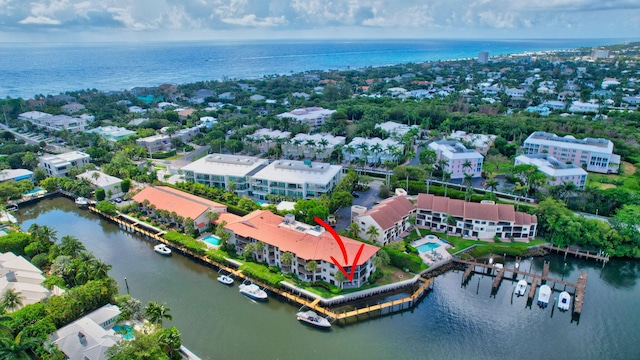 800 Andrews Ave Unit 9, Delray Beach, FL 33483 - bird's eye view with a water view