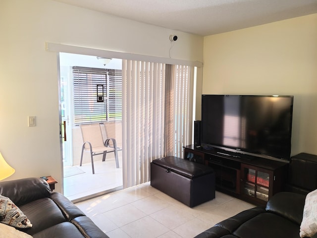 view of tiled living room