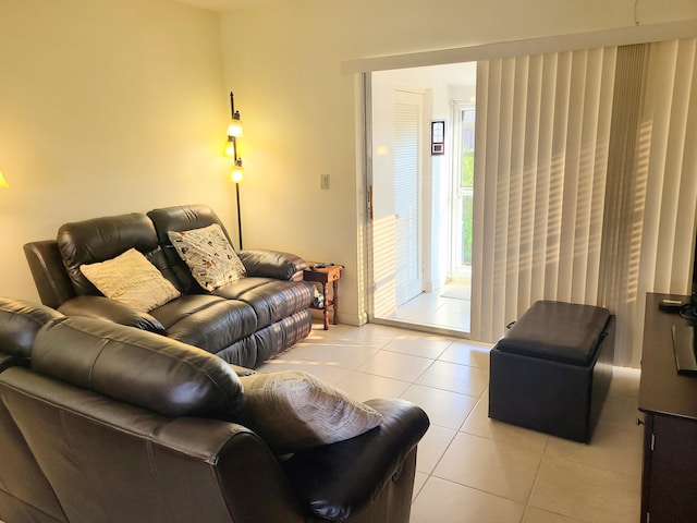 view of tiled living room