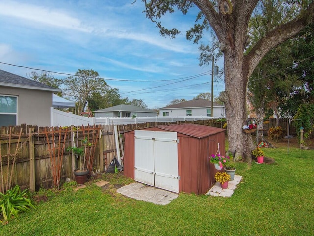 view of outbuilding featuring a yard